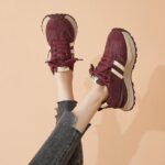 여성용 두꺼운 밑창 포레스트 검프 슈즈 2025년 봄과 가을 신상품 레트로 안콜라 레드와 그레이 캐주얼 패션 스포츠 아빠 슈즈 - 이미지 2