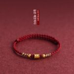 남녀 공용 푸퉈산 999 골드 올라운드 레드 스트링 팔찌, 뱀 탄생 연도, 안전 행운 구슬 땋은 팔찌 - 이미지 3