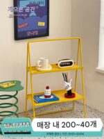 레이지 스페이스 네트 레드 심플 더블 레이어 스토리지 랙 모던 크리에이티브 홈 디스플레이 랙 침실 바닥 디스플레이 랙