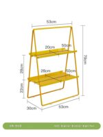 레이지 스페이스 네트 레드 심플 더블 레이어 스토리지 랙 모던 크리에이티브 홈 디스플레이 랙 침실 바닥 디스플레이 랙 - 이미지 5