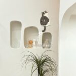 오리지널 블루 앤 화이트 고양이 벽시계 새끼 고양이 벽시계 꼬리가 흔들릴 수 있는 크리에이티브 시계 입주 선물 무음 벽시계 - 이미지 2