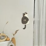 오리지널 블루 앤 화이트 고양이 벽시계 새끼 고양이 벽시계 꼬리가 흔들릴 수 있는 크리에이티브 시계 입주 선물 무음 벽시계 - 이미지 3