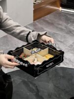 가볍고 고급스러운 밀봉 새해 사탕 상자 말린 과일 접시 거실 커피 테이블 홈 간식 멜론 씨앗과 견과류 디스플레이 접시 과일 접시