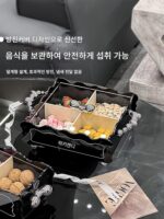 가볍고 고급스러운 밀봉 새해 사탕 상자 말린 과일 접시 거실 커피 테이블 홈 간식 멜론 씨앗과 견과류 디스플레이 접시 과일 접시 - 이미지 2