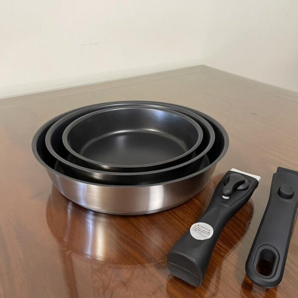 다용도 프라이팬 본체! 독일 수출 304 스테인리스 스틸 플랫 바텀 핸들리스 노스틱 프라이팬 베이킹팬 이동식 핸들 냄비