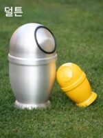 DULTON 금속 알루미늄 쓰레기통 원형 심플 크리에이티브 2중 레이어 산업 스타일 보관함 - 이미지 3