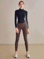 KAYANTY 런닝 탑 가을 겨울 스타일 스탠드업 칼라 스포츠 재킷 여성용 날씬하고 다재다능한 피트니스 의류 긴팔 요가 의류 - 이미지 3