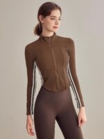 KAYANTY 런닝 탑 가을 겨울 스타일 스탠드업 칼라 스포츠 재킷 여성용 날씬하고 다재다능한 피트니스 의류 긴팔 요가 의류 - 이미지 5