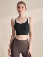 KAYANTY 여성용 원피스 스포츠 브라 충격 방지 필라테스 피트니스 브라 러닝 아름다운 등 요가 조끼 - 이미지 4