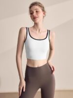 KAYANTY 여성용 원피스 스포츠 브라 충격 방지 필라테스 피트니스 브라 러닝 아름다운 등 요가 조끼 - 이미지 5