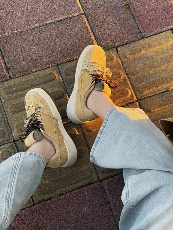 [샤오파 먀오] 정품 가죽 레트로 매트 두꺼운 밑창 스니커즈 여성용 2025년 봄 다재다능한 패션 스포츠 캐주얼화