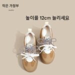 키가 작고 내부 높이가 높은 여성을 위한 정품 가죽 두꺼운 밑창 스포츠화 2025년 봄 새로운 플랫폼 레이스업 캐주얼 스니커즈 - 이미지 4