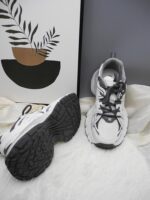 여성용 정품 가죽 두꺼운 밑창 아빠화 2025년 봄 신상품 키높이 메시 레이스업 발 노출 통기성 레트로 스포츠 캐주얼화 - 이미지 4