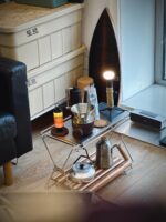 Yanshishan] 일본 TOKYO CRAFTS 스테인리스 스틸 접이식 캠핑 테이블, 다중 조합 랙 포함