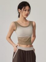 KAYANTY 필라테스 충격방지 트레이닝 속옷 가을 원피스 요가 조끼 러닝 슬리브리스 스포츠웨어 상의 - 이미지 2