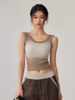 KAYANTY 필라테스 충격방지 트레이닝 속옷 가을 원피스 요가 조끼 러닝 슬리브리스 스포츠웨어 상의 - 이미지 3