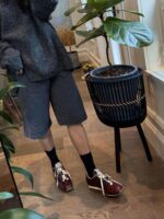 정품 가죽 레트로 말털 줄무늬 Dexun 신발 여성 2025 봄과 가을 새로운 레이스업 캐주얼 신발 스포츠 신발 포레스트 검프 신발 - 이미지 3