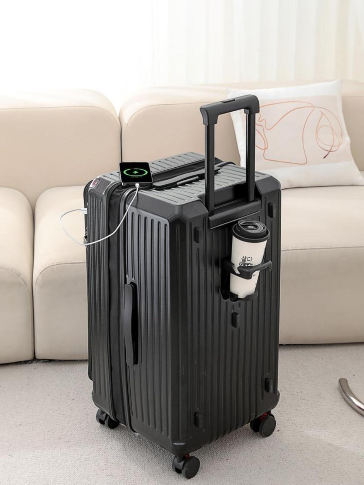 main_871622695843_0 확장 및 두꺼워진 5륜 지퍼 대용량 다기능 브레이크 지퍼 트롤리 케이스 남녀 학생 여행 케이스 28 - 이미지 1