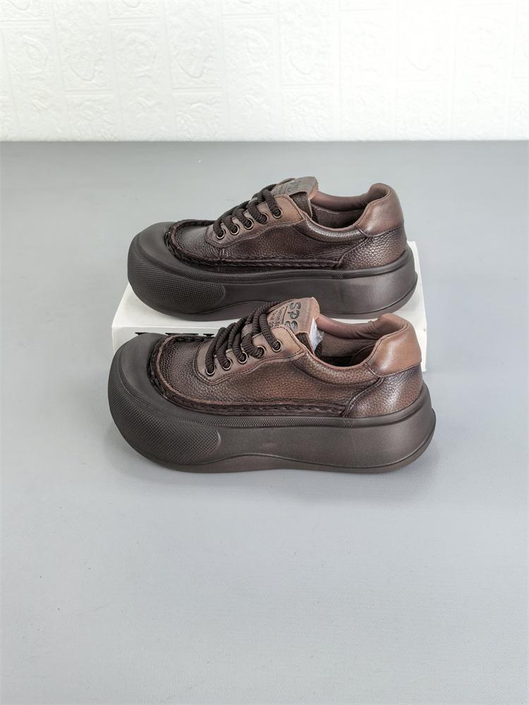 main_871699081038_0-2 소가죽 레트로 플랫폼 슈즈 여성화 2025년 봄 신상 두꺼운 밑창 못생긴 큰 머리 슈즈 가벼운 스포츠 캐주얼 슈즈 - 이미지 1