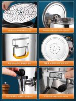 전기 물통 304 스테인리스 스틸 수프통 상업용 물통 대용량 전기 가열 단열통 죽통 - 이미지 4