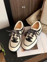 Fan Gege 8CM 키높이 캐주얼 대드 슈즈 여성용 초봄 신상 정품 가죽 블랙 앤 화이트 팬더 컬러 매칭 스포츠화 - 이미지 5