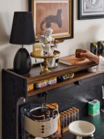 프랑스 중세 스타일 모든 견고한 나무 식탁 사이드보드 거실 미국 소형 아파트 와인 캐비닛 벽면 통합 수납 캐비닛 커피 캐비닛 - 이미지 5