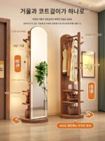 독일박물관 원목 옷걸이 바닥 침실 거실 집 공간 차지 안함 다기능 수납장 - 이미지 2