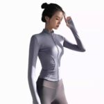 빅토리아 여성 가을 ​​겨울 타이트 속건성 긴팔 상의 요가복 지퍼 카디건 러닝 피트니스복 재킷 - 이미지 2