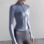 빅토리아 여성 가을 ​​겨울 타이트 속건성 긴팔 상의 요가복 지퍼 카디건 러닝 피트니스복 재킷 - 이미지 5