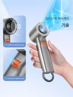 FARADAY Faraday 핸드헬드 팬 고풍량 다이얼 등산 버클 디지털 디스플레이 100단 기어 에너지 절약 고속 팬 - 이미지 3