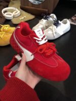 Atmosphere 여성용 독일 트레이닝화 진짜 가죽 봄 신스타일 내부 높이 증가 부드러운 밑창 망고 머리 못생긴 귀여운 캐주얼 스포츠 포레스트 검프화 - 이미지 2