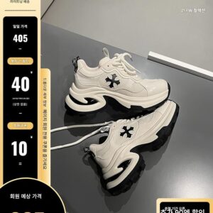 [십자가꽃 강력추천] 삼촌 키 7.5CM 증가 두꺼운 밑창 아빠화 여성 2025 스포츠 캐주얼화