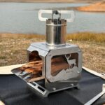 Janson 야외 화재 창 데스크탑 나무 스토브 탄소 스토브 텐트 난방 야생 캠핑 스테인리스 스틸 접이식 미니 오븐 - 이미지 5