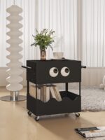 원래 특허 디자인 큰 눈 트롤리 이동식 사이드 테이블 사이드 캐비닛 재미있는 간식 보관 캐비닛