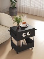 원래 특허 디자인 큰 눈 트롤리 이동식 사이드 테이블 사이드 캐비닛 재미있는 간식 보관 캐비닛 - 이미지 2