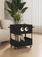 원래 특허 디자인 큰 눈 트롤리 이동식 사이드 테이블 사이드 캐비닛 재미있는 간식 보관 캐비닛 - 이미지 3