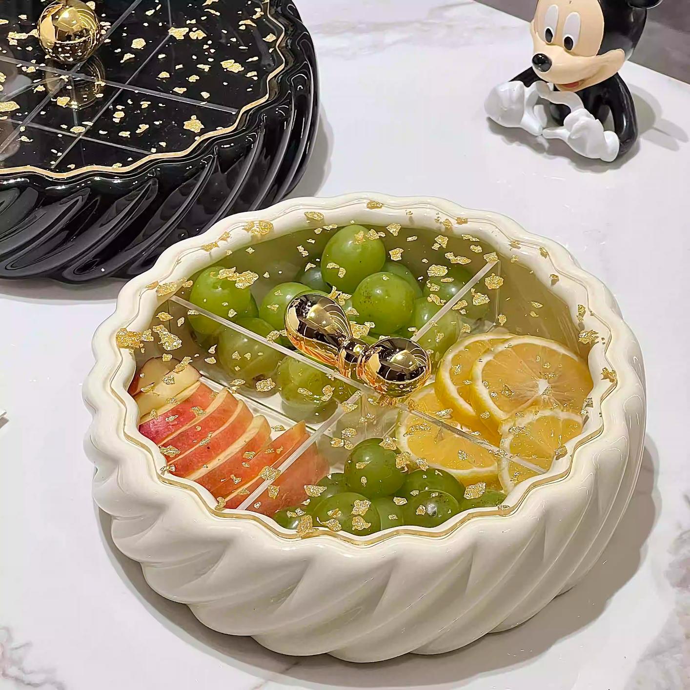 main_874727344886_0-1 세라믹 밀봉 과일 접시 거실 가정용 커피 테이블 고급 과일 접시 간식 디스플레이 접시 말린 과일 보관 상자 사탕 상자 - 이미지 1