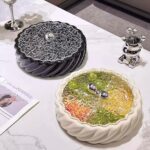 세라믹 밀봉 과일 접시 거실 가정용 커피 테이블 고급 과일 접시 간식 디스플레이 접시 말린 과일 보관 상자 사탕 상자 - 이미지 3