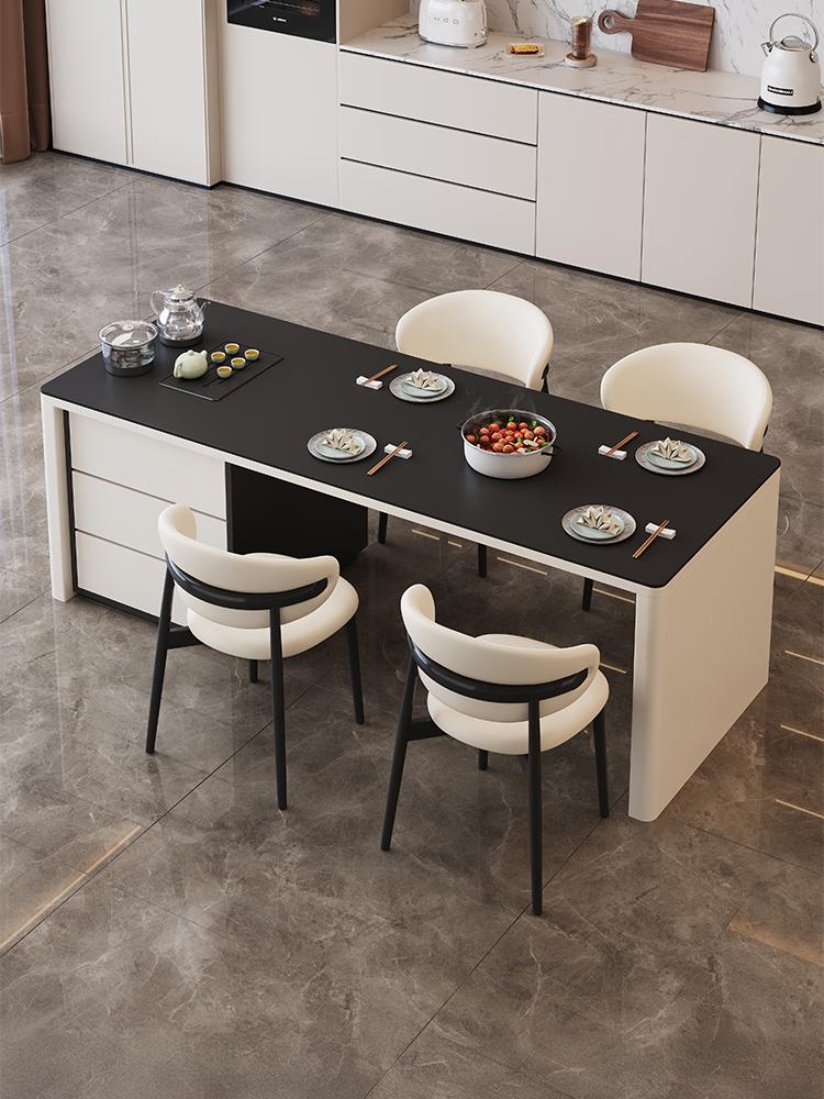 main_874824299679_0-1 모던 심플 플러시 록 슬래브 아일랜드 테이블 식탁 통합 소형 가정용 고급 조명 럭셔리 다기능 레스토랑 바 - 이미지 1