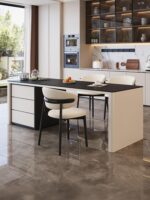 모던 심플 플러시 록 슬래브 아일랜드 테이블 식탁 통합 소형 가정용 고급 조명 럭셔리 다기능 레스토랑 바 - 이미지 3