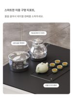 모던 심플 플러시 록 슬래브 아일랜드 테이블 식탁 통합 소형 가정용 고급 조명 럭셔리 다기능 레스토랑 바 - 이미지 5