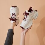 여성용 두꺼운 밑창 아빠화 2025년 봄 신스타일 Ankola 레드 핫 스타일 레트로 키높이 소형 캐주얼 스포츠화 - 이미지 2