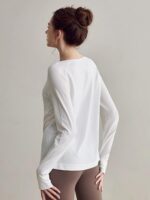 KAYANTY 요가 상의 여성용 루즈 슬림 피트니스 긴팔 라운드넥 티셔츠 프로페셔널 필라테스 스포츠웨어 신제품 - 이미지 3