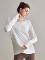 KAYANTY 요가 상의 여성용 루즈 슬림 피트니스 긴팔 라운드넥 티셔츠 프로페셔널 필라테스 스포츠웨어 신제품 - 이미지 4