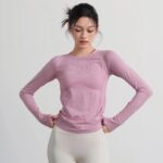 [빅토리아] 속건성 통기성 요가 타이츠 슬리밍 스포츠 긴팔 러닝 피트니스 의류 여성용 - 이미지 2