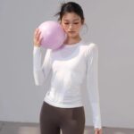 [빅토리아] 속건성 통기성 요가 타이츠 슬리밍 스포츠 긴팔 러닝 피트니스 의류 여성용 - 이미지 3