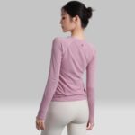 [빅토리아] 속건성 통기성 요가 타이츠 슬리밍 스포츠 긴팔 러닝 피트니스 의류 여성용 - 이미지 5