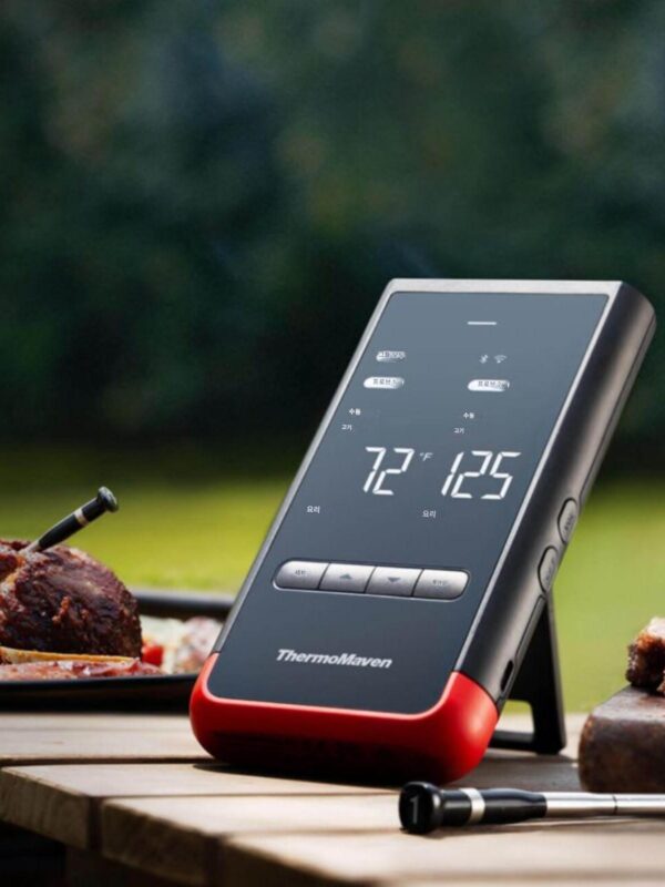 ThermoMaven P2 무선 바베큐 온도 프로브 키트 듀얼/쿼드 온도계 디스플레이 베이스 스테이션