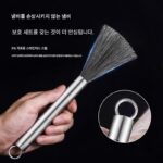 스테인리스 스틸 롱 핸들 냄비 브러시 주방 특수 손상 없음 냄비 세척 오염 제거 유물 홈 캔 걸이형 ​​확장 와이어 브러시 - 이미지 3
