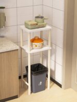 쓰레기통 선반 주방 틈새 바닥 다층 보관 선반 거실 하이풋 버킷 물 저장 선반 - 이미지 2